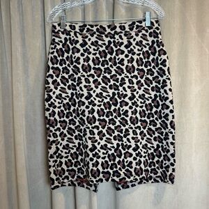 Maeve Anthropologie Knit Leopard stretch Animal‎ Print Pencil Skirt